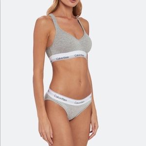 MODERN COTTON padded Bralette+Bikini Gray